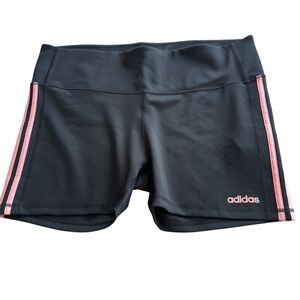 Adidas Women’s Compression Running Shorts Black Pink Stripes Size 2XL NWT
